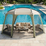 Carpa con dosel de malla para 6-8 personas con puerta con cremallera