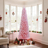 6 FT Artificial Christmas Tree with 460 Branch Tips and Folding Metal Stand