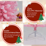 6 FT Artificial Pink Christmas Tree with 460 Branch Tips for Holiday