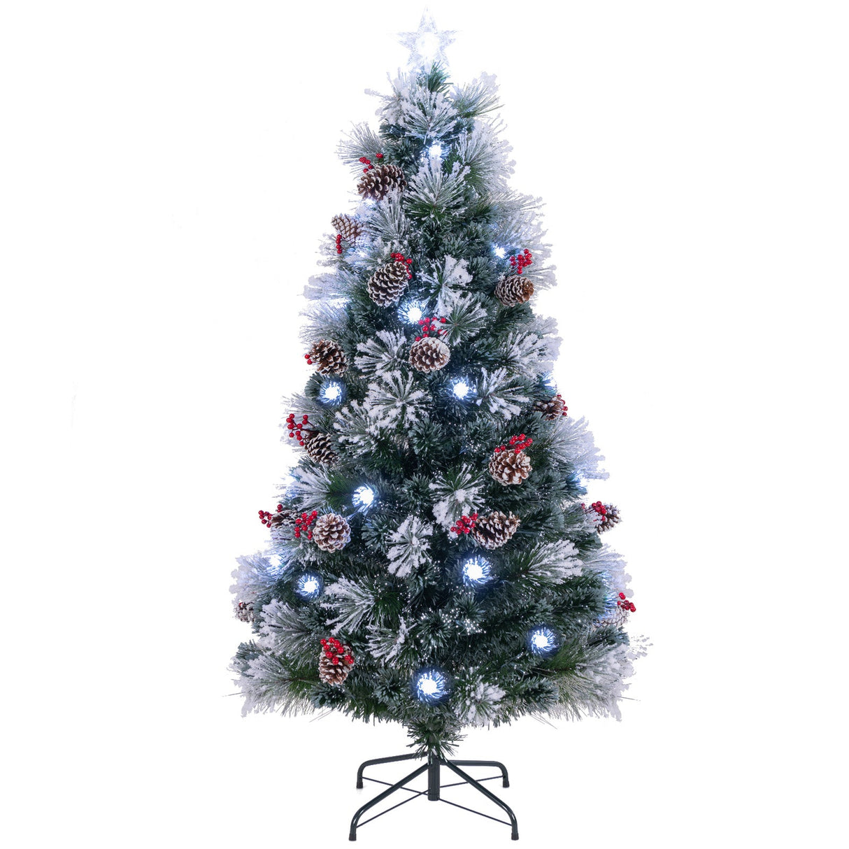 5 FT Flocked Christmas Tree with 8 Lighting Modes