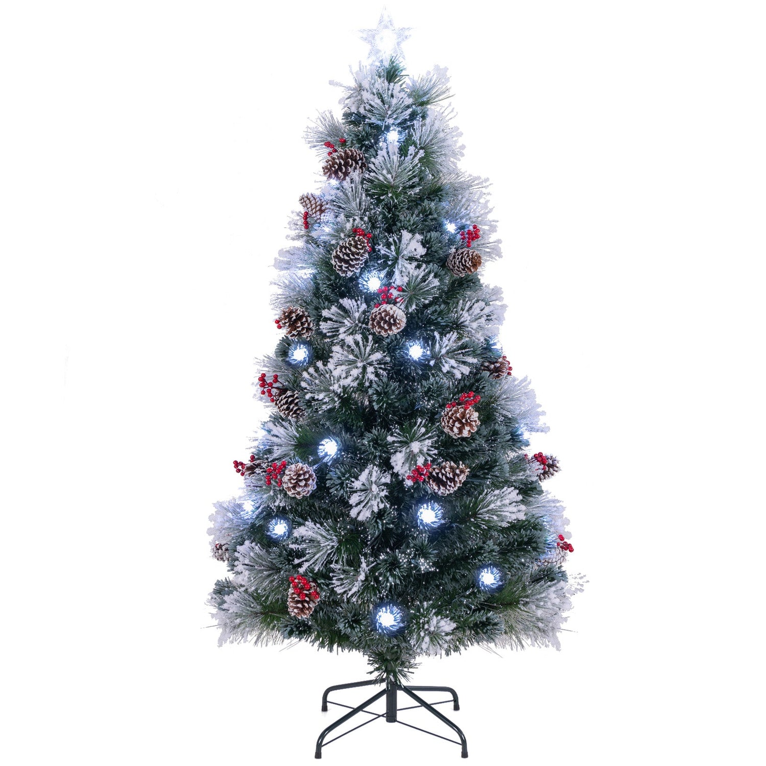 5 FT Flocked Christmas Tree with 8 Lighting Modes