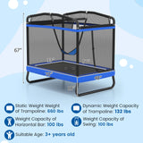 Trampolín Infantil de 6 pies con Columpio y Barra Horizontal, Pequeño Trampolín Rectangular