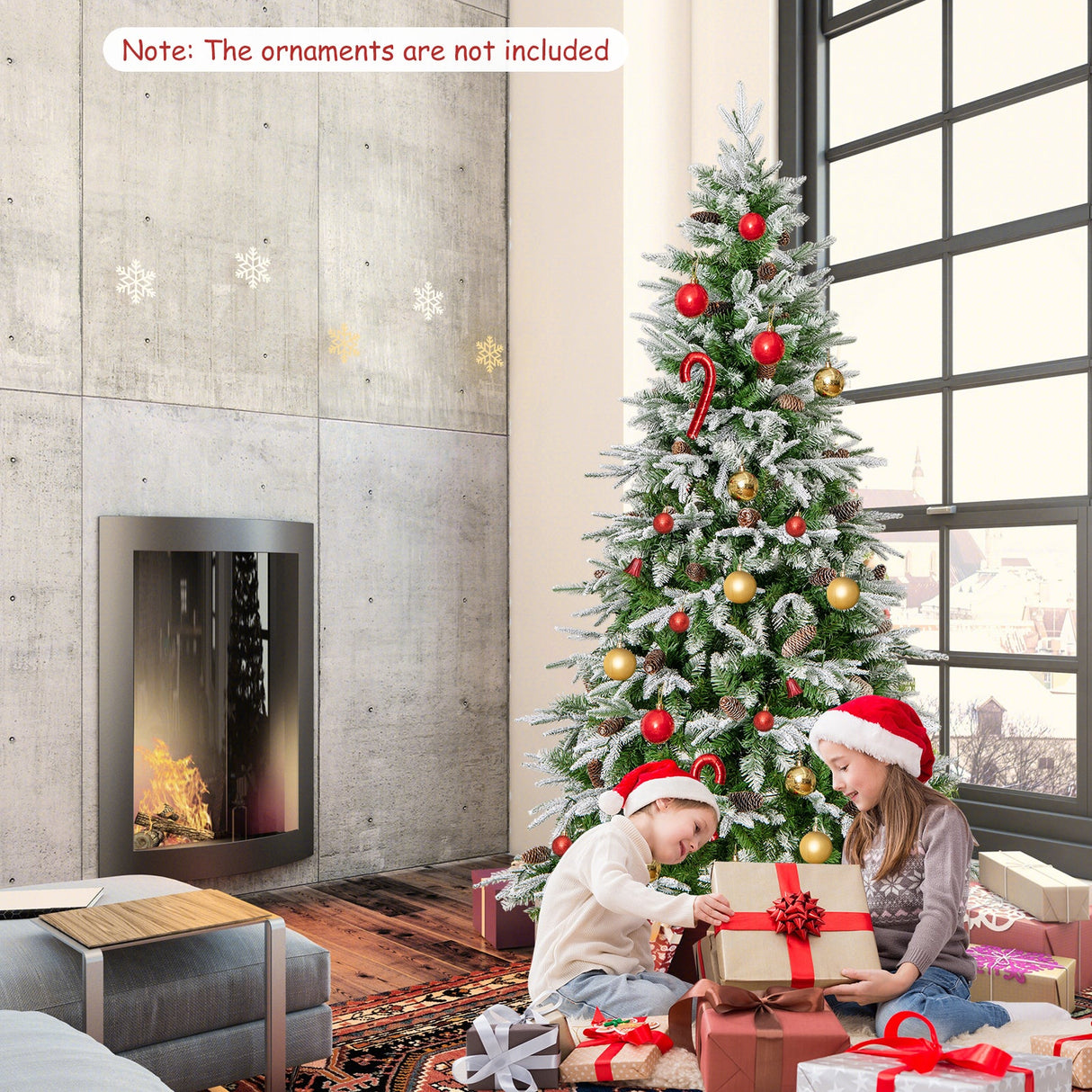 Árbol de Navidad artificial preiluminado de 6/7.5/9 pies con 765/1135/1871 puntas y 280/470/690 luces LED blanco cálido