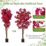 6 Feet Artificial Bougainvillea Tree with 910 Flowers
