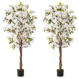 6 Feet Artificial Bougainvillea Tree with 910 White Flowers