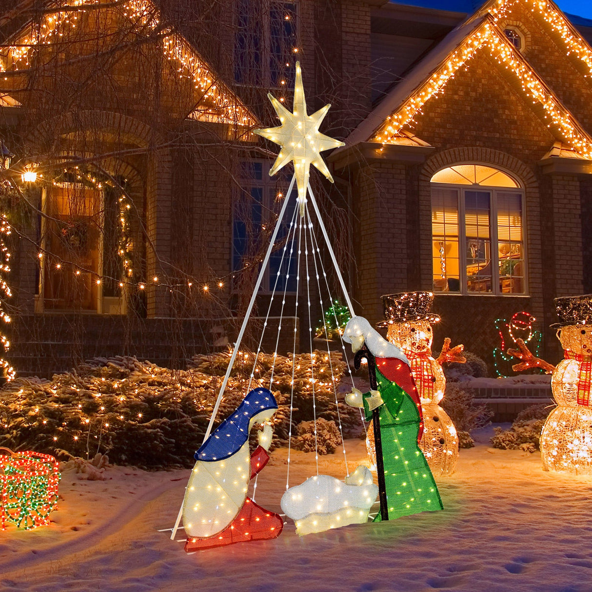 Pesebre Iluminado de 6 Pies con 240 Luces LED