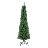 Árbol de Navidad Tipo Lápiz de 1,5/1,8/2,1/2,4 metros con 295/392/523/671 Puntas de Rama de Alambre con Memoria y Soporte Metálico Mejorado