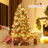 Árbol de Navidad Artificial Preiluminado de 5 pies con Luces LED de 8 Modos con Bayas
