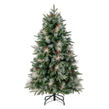 Árbol de Navidad Artificial Preiluminado de 5 pies con Luces LED de 8 Modos con Bayas