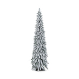 4/5/6 Feet Pre-Lit Artificial Christmas Tree Snow-Flocked Slim Pencil Xmas Decor-5 ft