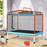 Trampolín rectangular de 6 pies con barra horizontal de columpio y red de seguridad