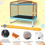 Trampolín rectangular de 6 pies con barra horizontal de columpio y red de seguridad