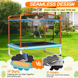 Trampolín rectangular de 6 pies con barra horizontal de columpio y red de seguridad