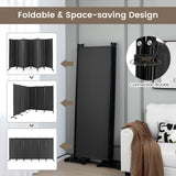 6 Panel 5.7 Feet Tall Rolling Room Divider on Wheels