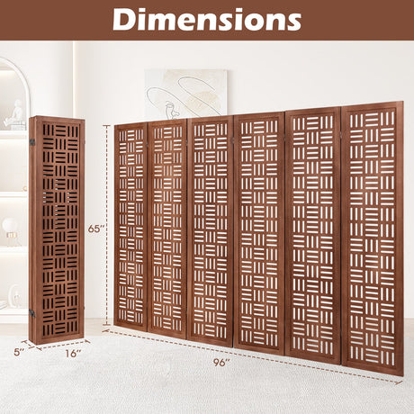 Biombo de madera maciza de 4 paneles con separador de ambientes plegable