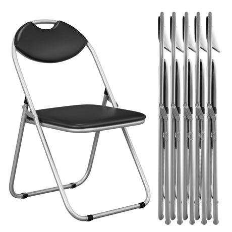Juego de 2/4/6 Sillas de Comedor Plegables Portátiles con Asas de Transporte