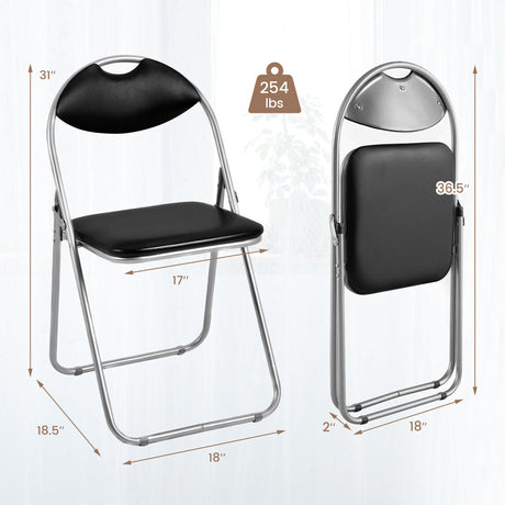 Juego de 2/4/6 Sillas de Comedor Plegables Portátiles con Asas de Transporte