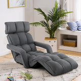 Sillón de suelo ajustable de 6 posiciones con reposabrazos y reposapiés ajustables