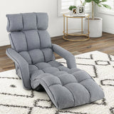 Sillón de suelo ajustable de 6 posiciones con reposabrazos y reposapiés ajustables