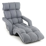 Sillón de suelo ajustable de 6 posiciones con reposabrazos y reposapiés ajustables