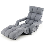 Sillón de suelo ajustable de 6 posiciones con reposabrazos y reposapiés ajustables