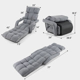 Sillón de suelo ajustable de 6 posiciones con reposabrazos y reposapiés ajustables