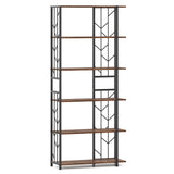 Estantería de 6 Niveles, Moderna Librería Geométrica con Estructura Metálica Reforzada y Kits Antivuelco
