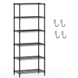 6-Tier Metal Storage Shelving Unit with V-Shaped Wire Rack and 900 LBS Capacity-Black
