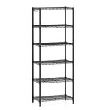 6-Tier Metal Storage Shelving Unit with V-Shaped Wire Rack and 900 LBS Capacity-Black