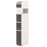 5-Tier Narrow Bathroom Storage Cabinet with Drawers and Tissue Box