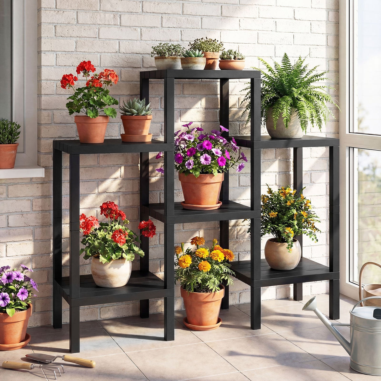 Estanterías modulares de plástico de 6 niveles para salón y cocina