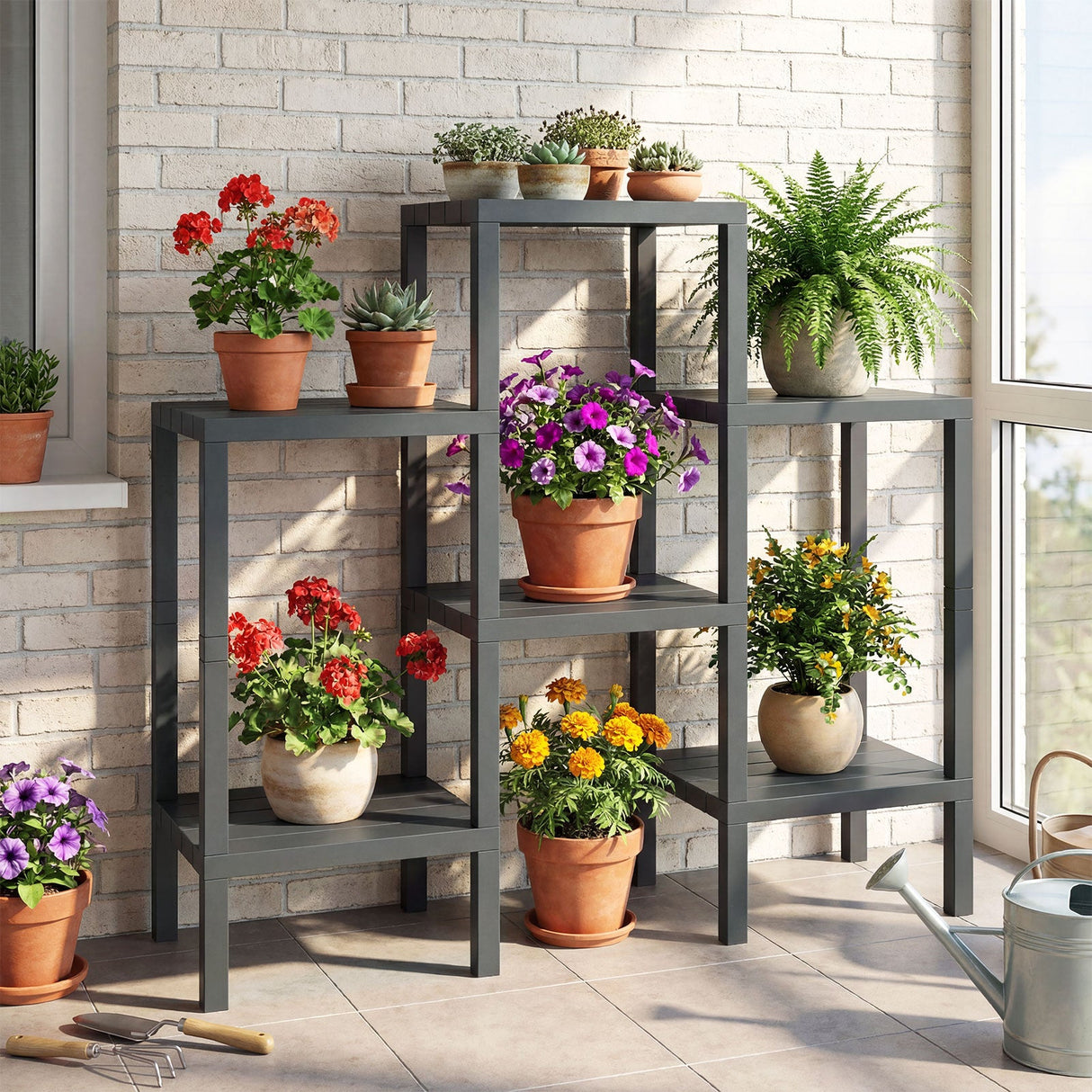 Estanterías modulares de plástico de 6 niveles para salón y cocina