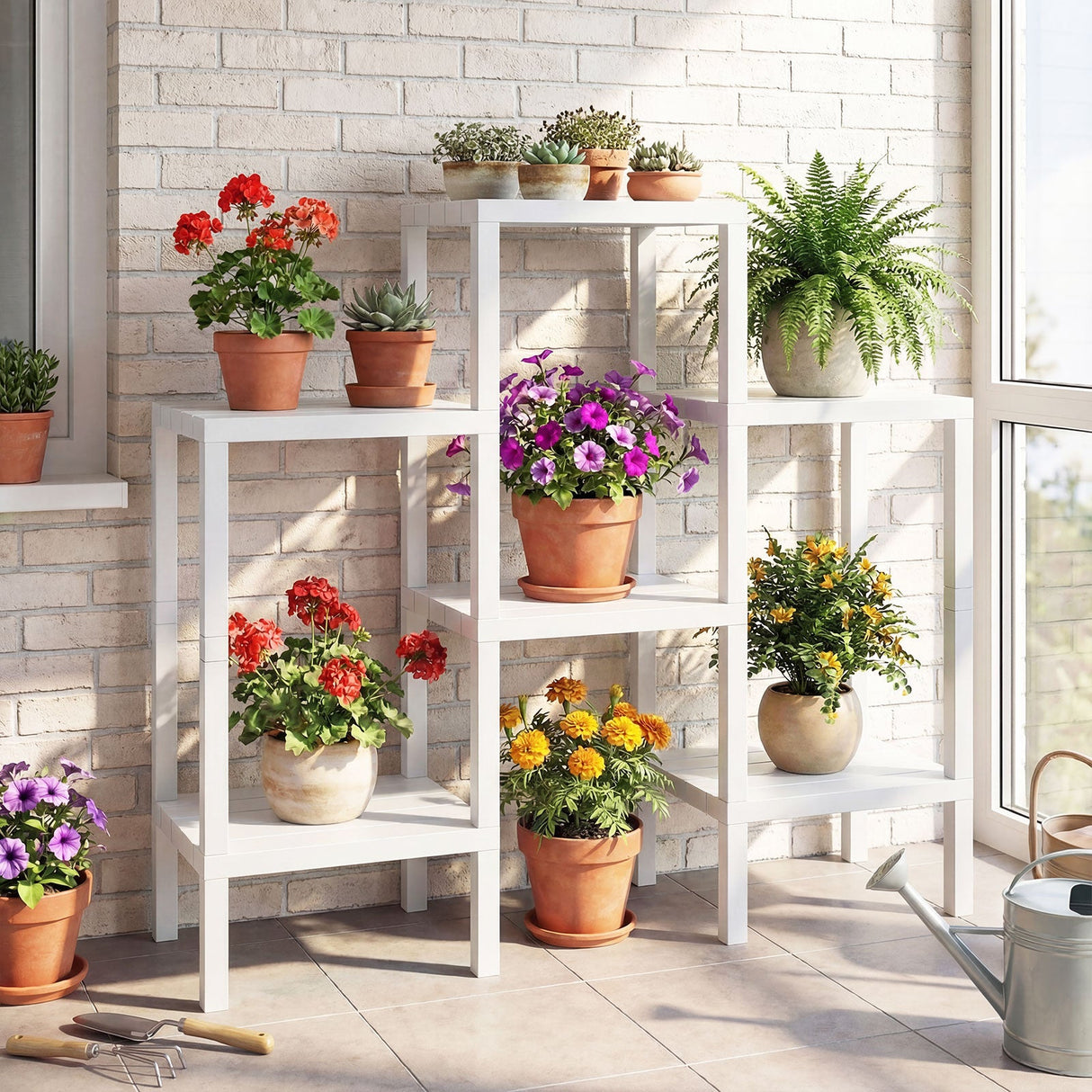 Estanterías modulares de plástico de 6 niveles para salón y cocina