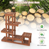 Soporte de madera de 6 niveles para plantas con estructura alta-baja