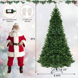 6/7/8 Feet Hinged Christmas Tree with PVC Branch Tips Warm White LED Lights
