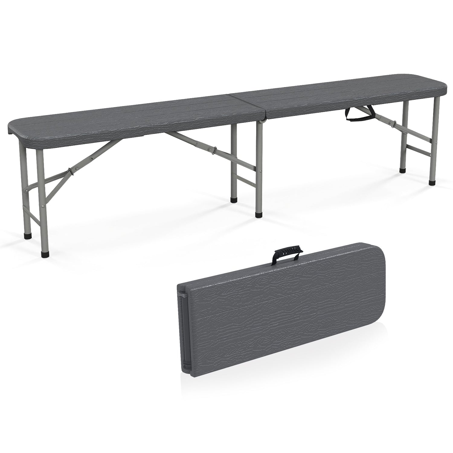 Banco Plegable de HDPE de 6 Pies con Capacidad de 1320 LBS y Bloqueo de Asa