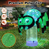 Araña inflable de Halloween de 6 pies con luz giratoria de 3 colores