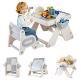 Mesa y silla infantil multiactividad 6 en 1 con caballete de arte plegable