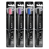 Rocs Black Edition Toothbrush Medium - Effective Plaque Removal | Premium