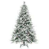 4.5/6/7 Feet Artificial Xmas Tree with Pine Needles and LED Lights