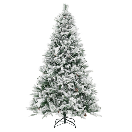 4.5/6/7 Feet Artificial Xmas Tree with Pine Needles and LED Lights