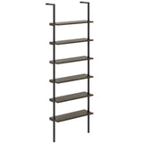6-tier Ladder Shelf 72 Inches Industrial Wall Mounted Bookshelf