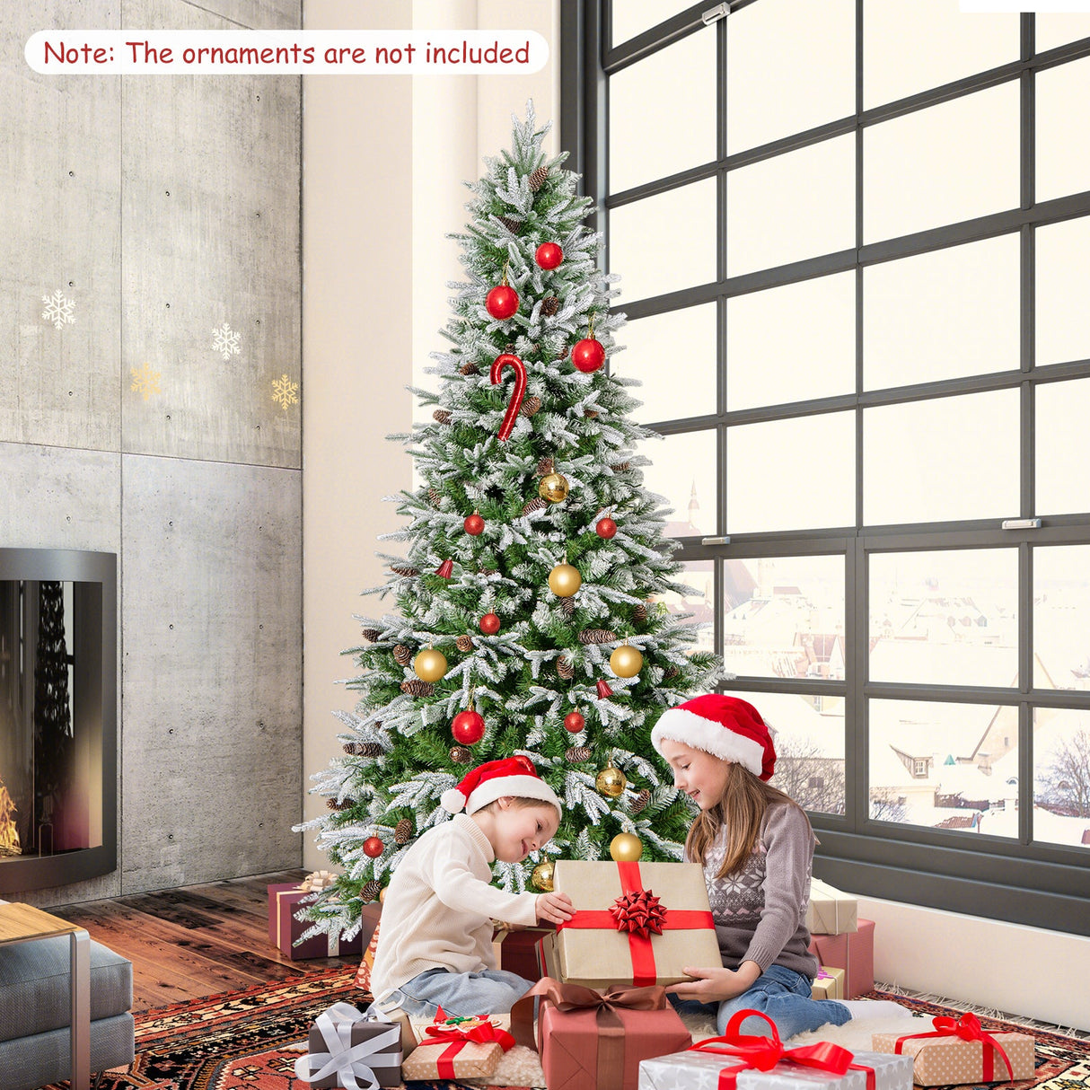 Árbol de Navidad artificial preiluminado de 6/7.5/9 pies con 765/1135/1871 puntas y 280/470/690 luces LED blanco cálido