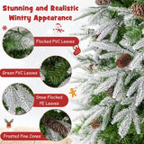 Árbol de Navidad artificial preiluminado de 6/7.5/9 pies con 765/1135/1871 puntas y 280/470/690 luces LED blanco cálido