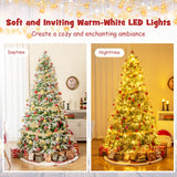 Árbol de Navidad artificial preiluminado de 6/7.5/9 pies con 765/1135/1871 puntas y 280/470/690 luces LED blanco cálido