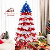 7.5 Feet Artificial Christmas Tree with Warm White LED Lights