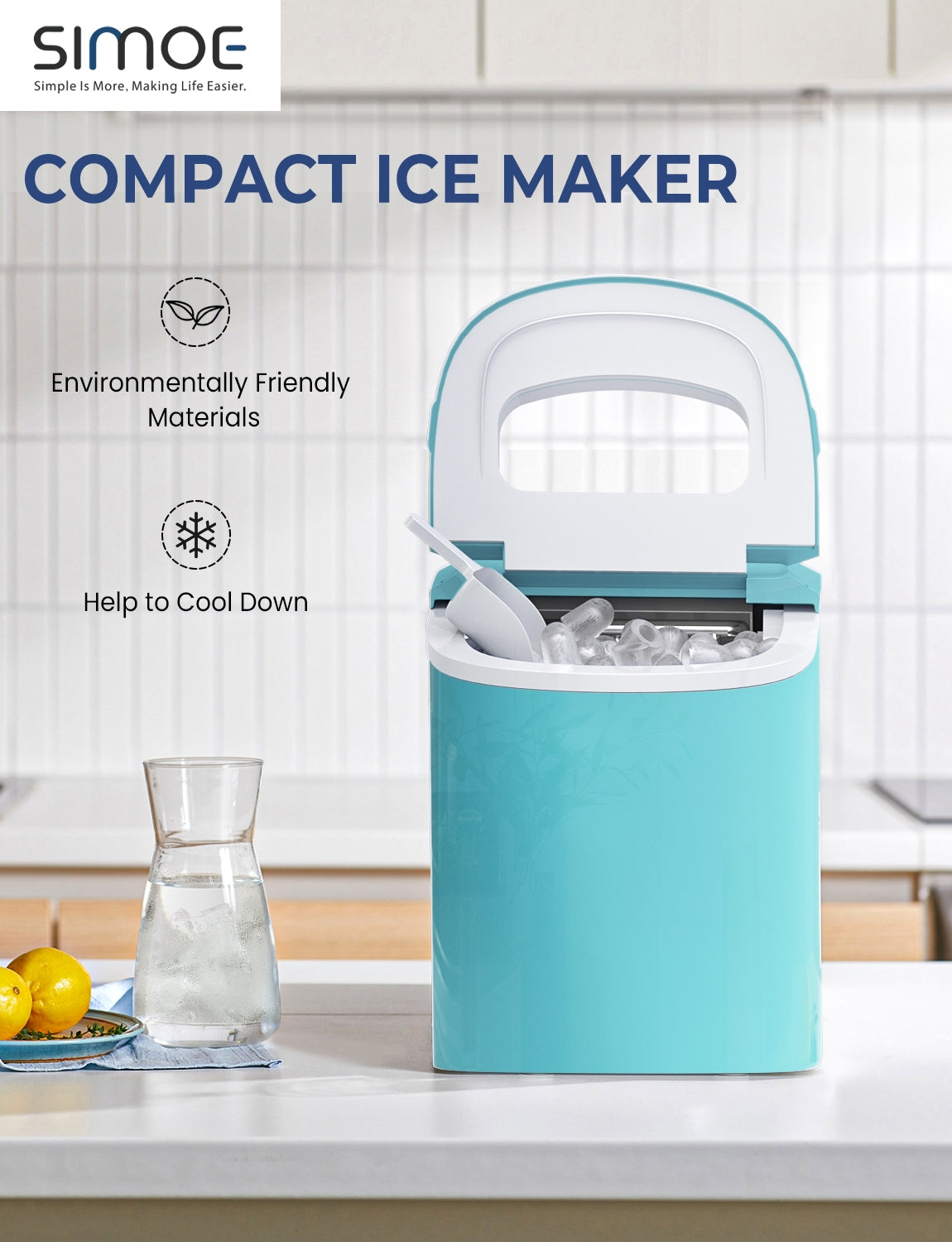 Mini máquina eléctrica portátil y compacta para hacer hielo