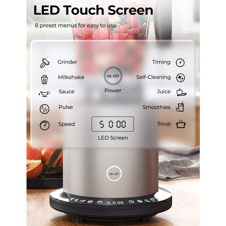 Batidora de vaso de 1500 W con 10 velocidades