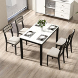 Juego de 4 sillas de comedor modernas con respaldo reclinable para comedor - Negro