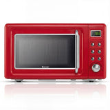 700W Retro Countertop Microwave Oven with 5 Micro Power and Auto Cooking Function